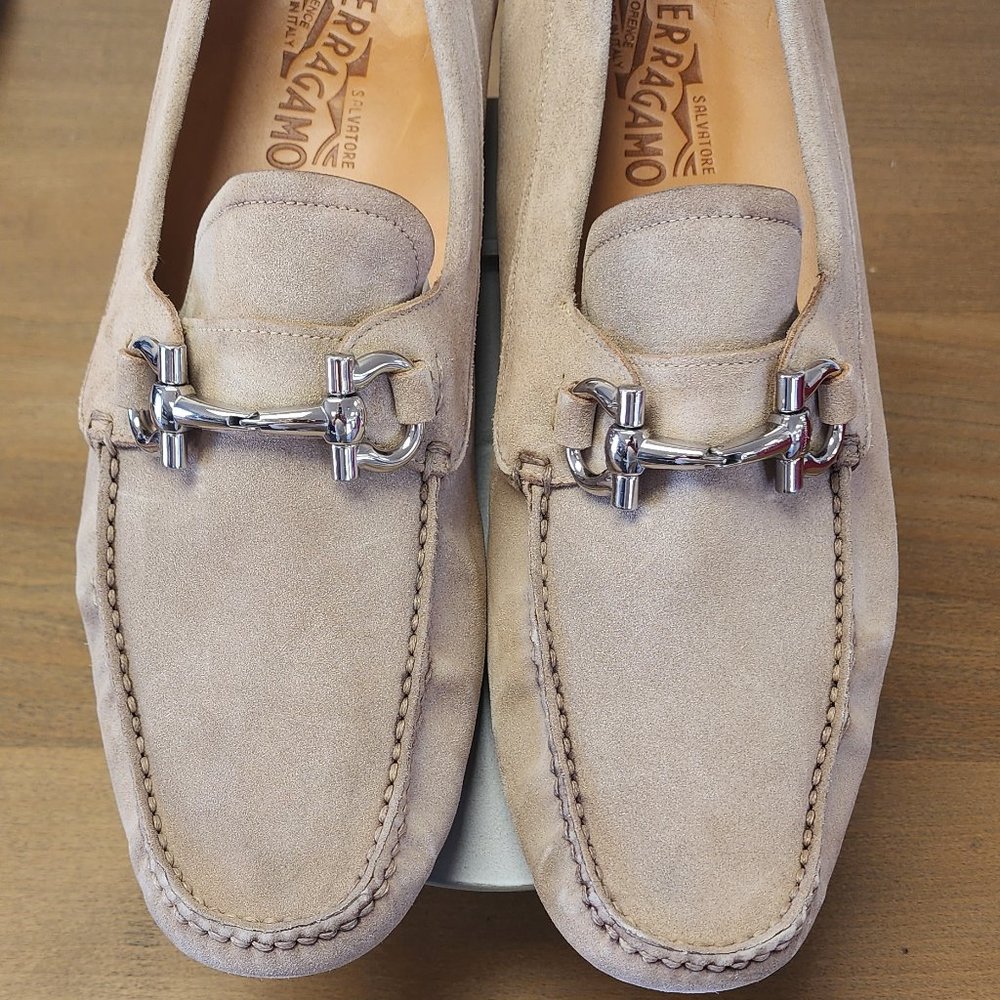 Salvatore Ferragamo Cashew Parigi Eco Leather Loafers NWB Size 12 E